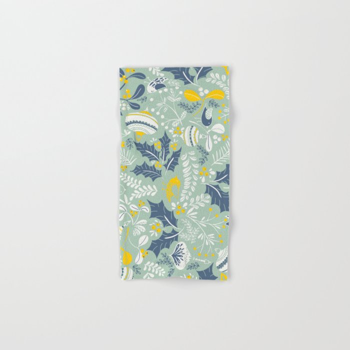 Wonderful ditsy holiday joy mint Bath Towel Gallery Image 1