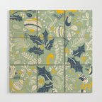 Wonderful ditsy holiday joy mint Wood Wall Art Gallery Image 1
