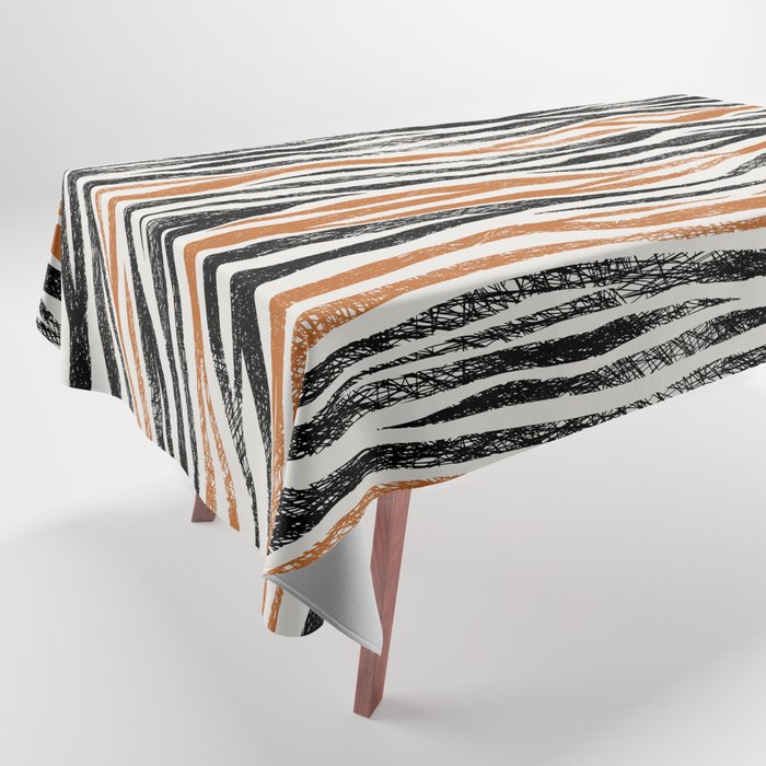 Black Forest Stripes terracotta Tablecloth Gallery Image 1