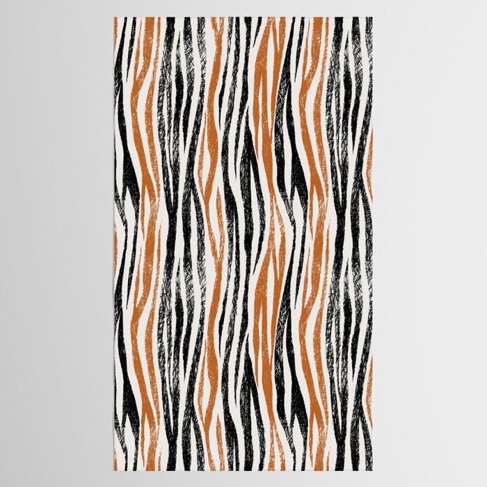 Black Forest Stripes terracotta Tablecloth Gallery Image 2