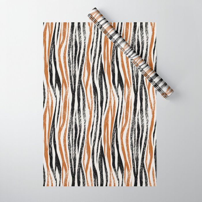 Black Forest Stripes terracotta Wrapping Paper Gallery Image 1