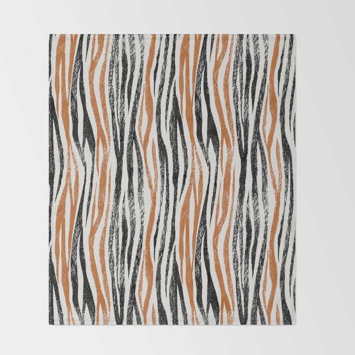 Black Forest Stripes terracotta Throw Blanket Gallery Image 2