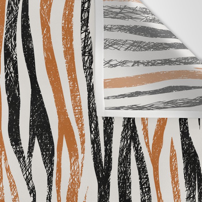 Black Forest Stripes terracotta Wall Tapestry Gallery Image 3