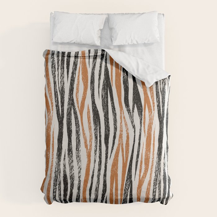Black Forest Stripes terracotta Duvet Cover Gallery Image 6