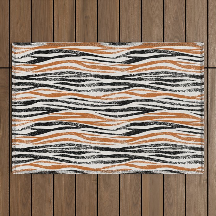 Black Forest Stripes terracotta Outdoor Rug Gallery Image 1