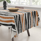 Black Forest Stripes terracotta Tablecloth Gallery Image 3