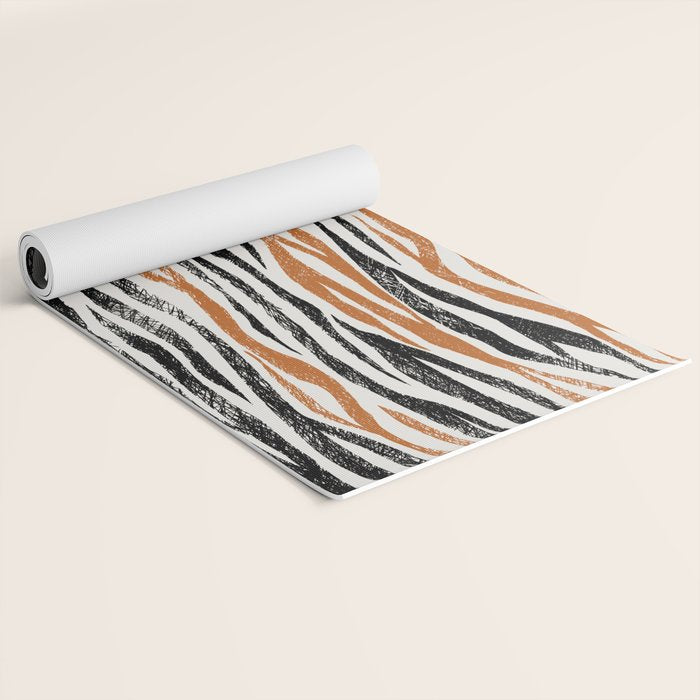 Black Forest Stripes terracotta Yoga Mat Gallery Image 2