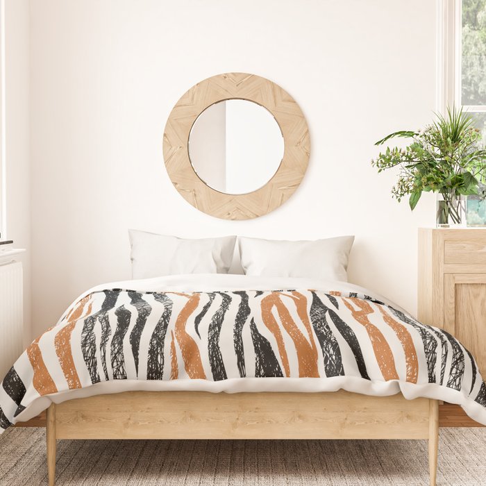 Black Forest Stripes terracotta Duvet Cover Gallery Image 3