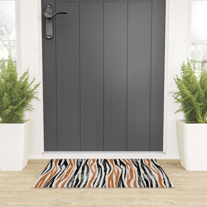 Black Forest Stripes terracotta Welcome Mat Gallery Image 3