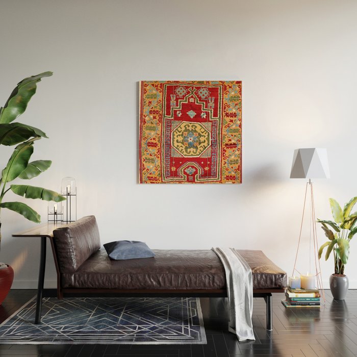 Konya Central Anatolian Niche Rug Print Wood Wall Art Gallery Image 2