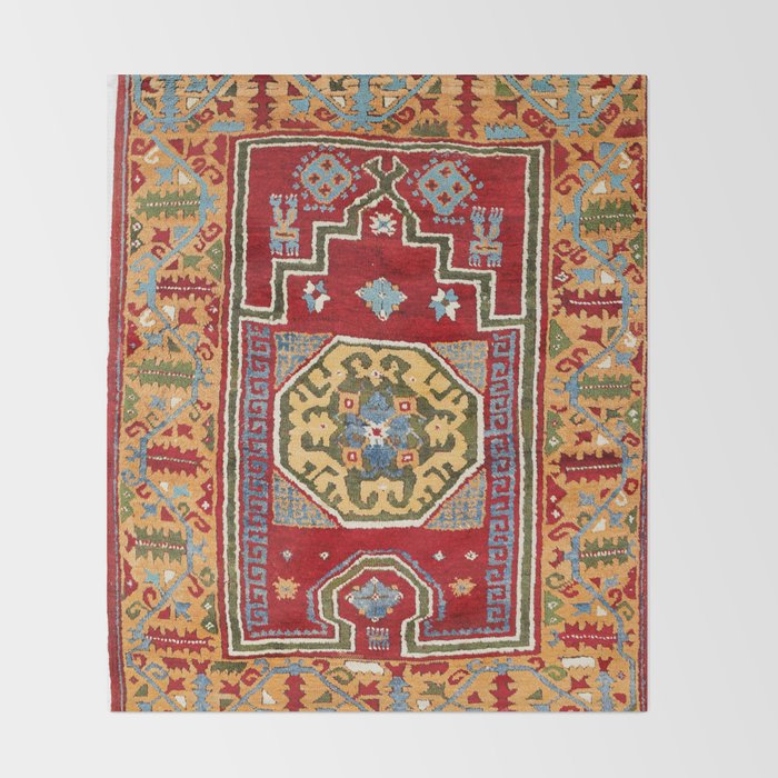 Konya Central Anatolian Niche Rug Print Throw Blanket Gallery Image 2