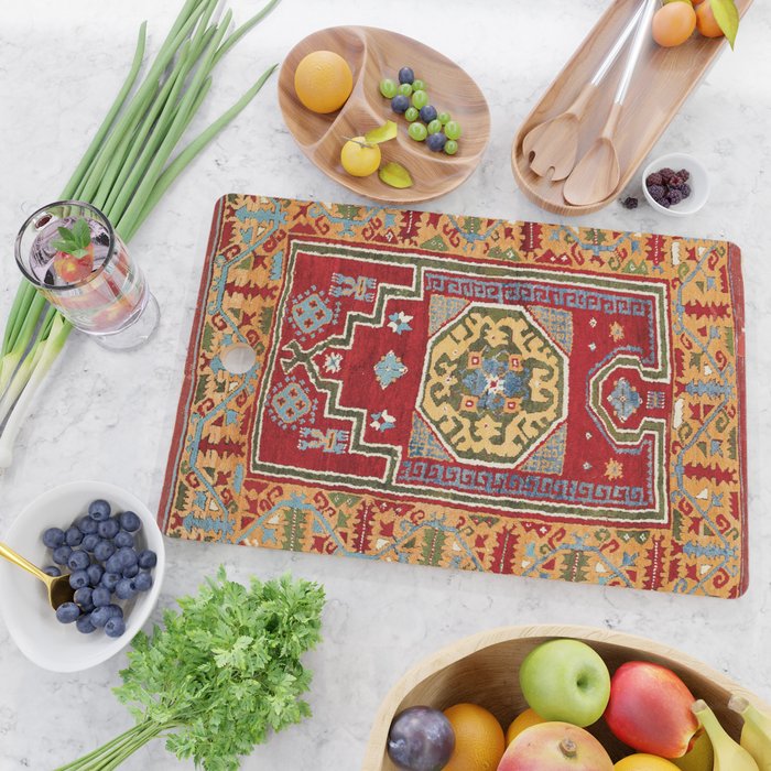 Konya Central Anatolian Niche Rug Print Cutting Board Gallery Image 2