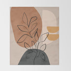Abstract Minimal Plant 1 Throw Blanket Gallery Image 2