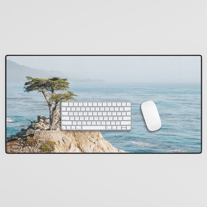 Lone Cypress Tree - Coastal California Landscape Photography Desk Mat Gallery Image 1