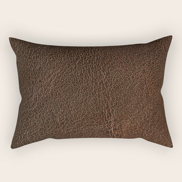 Brown leather Rectangular Pillow Gallery Image 2