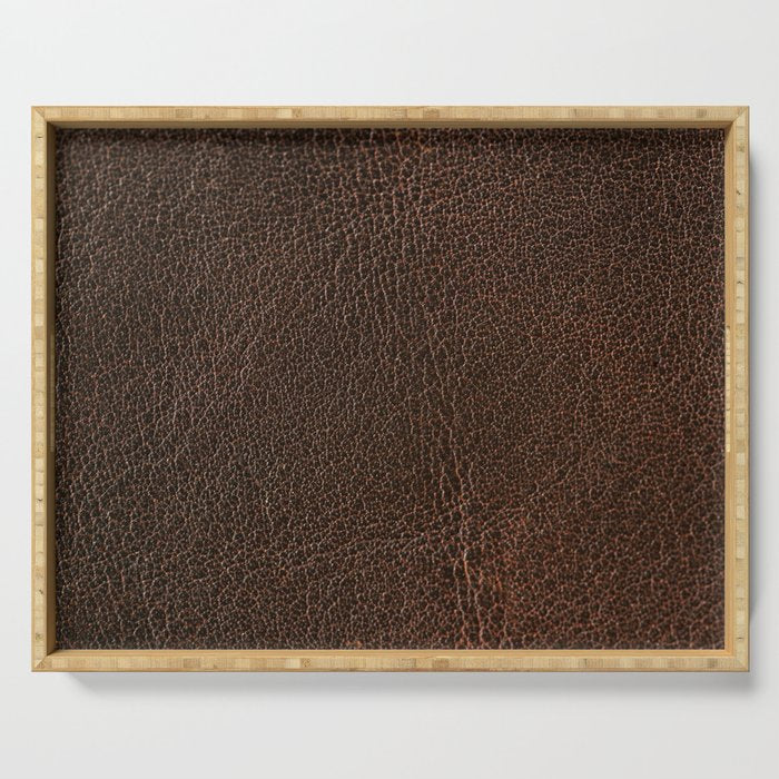 Brown leather Serving Tray Gallery Image 1