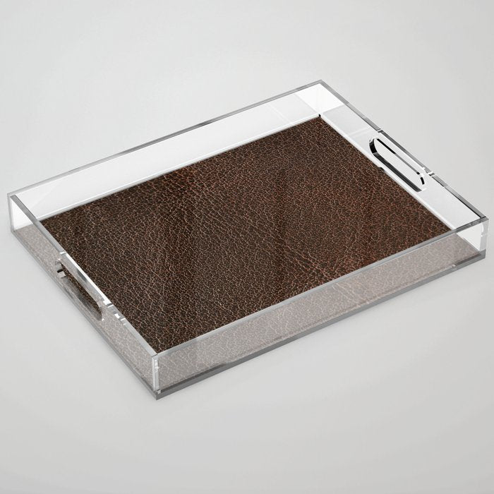 Brown leather Acrylic Tray Gallery Image 1