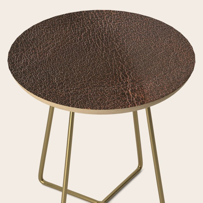 Brown leather Side Table Gallery Image 2