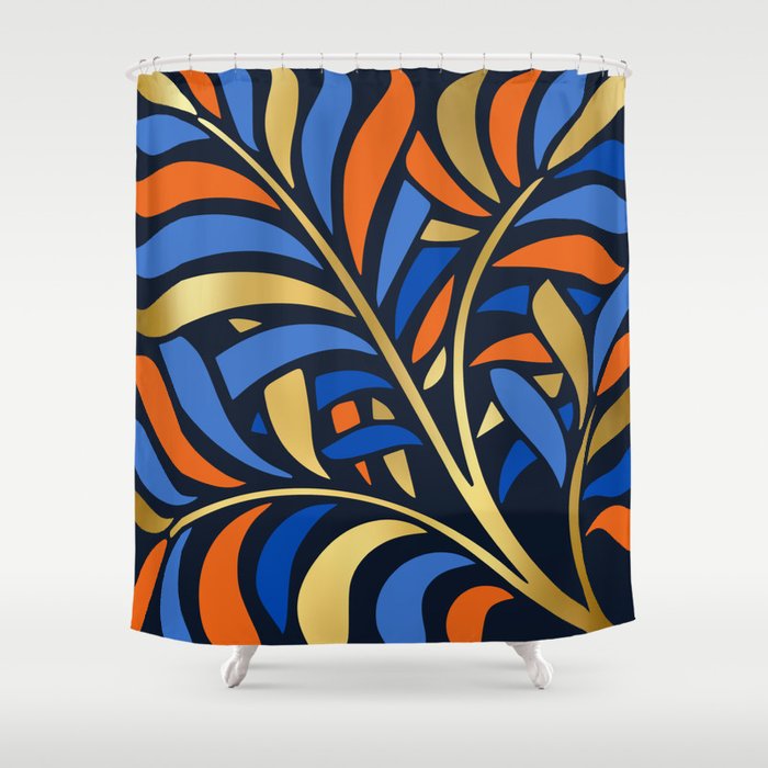 Tropical Leaf Decor Shower Curtain Gallery Image 1