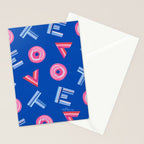 Cast Your Vote | Hand-Lettered Pattern in Blue Stationery Card Gallery Image 2