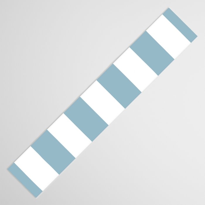 Large Baby Blue and White Vertical Cabana Tent Stripes Table Runner Gallery Image 3