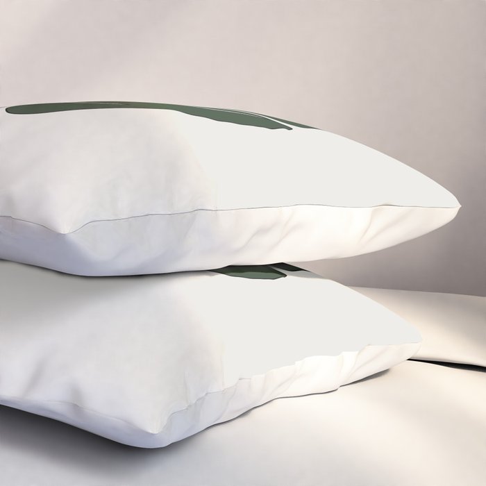 Split Philodendron Leaf Illustration Pillow Sham Gallery Image 3