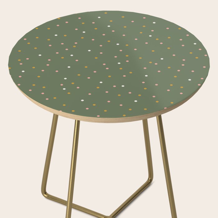 Confetti Pink Gold Cream On Muted Green Side Table Gallery Image 2