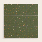 Confetti Pink Gold Cream On Muted Green Wood Wall Art Gallery Image 1