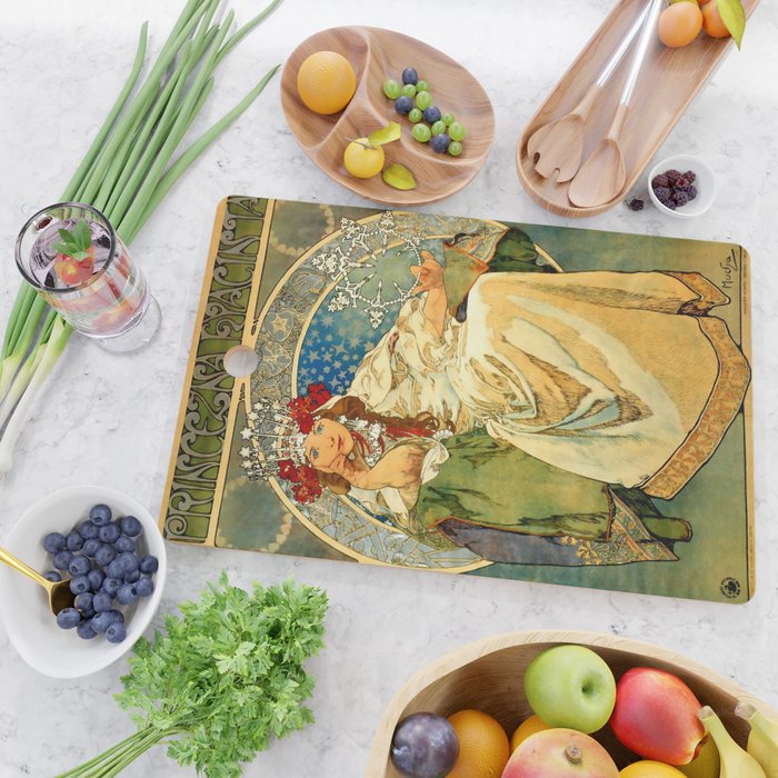 Alphonse Mucha  "Princess Hyacinth" Cutting Board Gallery Image 2