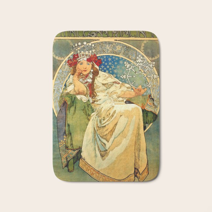 Alphonse Mucha  "Princess Hyacinth" Bath Mat Gallery Image 1