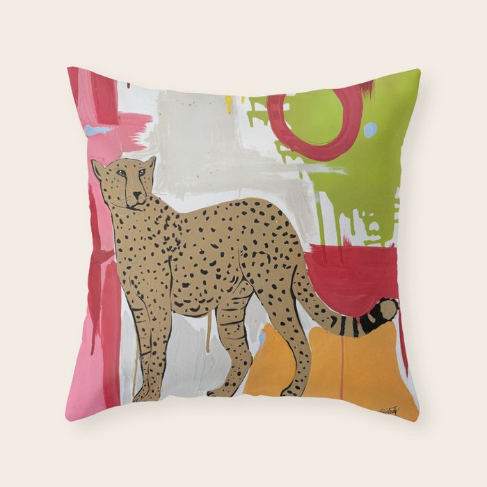 Costal Cheetah  Throw Pillow Gallery Image 6