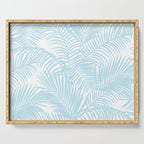 Pastel blue modern simple tropical palm tree Serving Tray Gallery Image 1