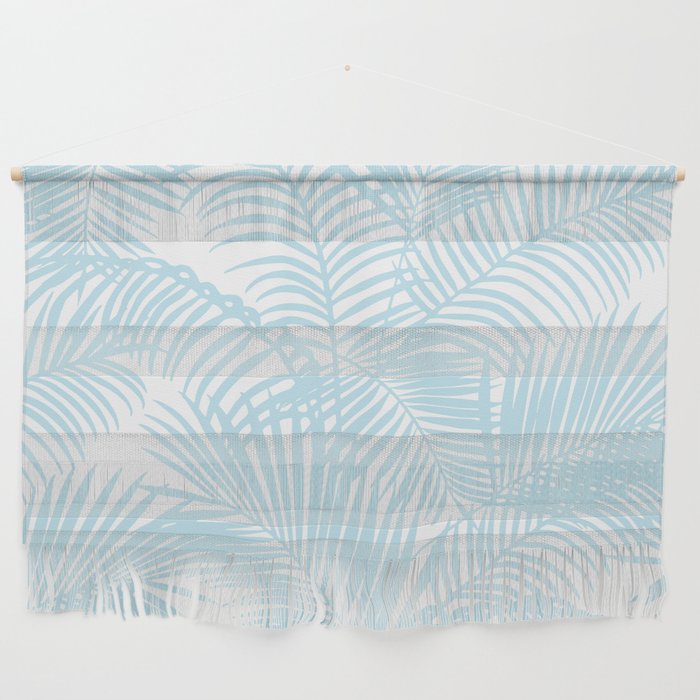 Pastel blue modern simple tropical palm tree Wall Hanging Gallery Image 1