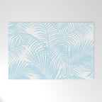 Pastel blue modern simple tropical palm tree Welcome Mat Gallery Image 1
