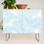 Pastel blue modern simple tropical palm tree Credenza Gallery Image 1