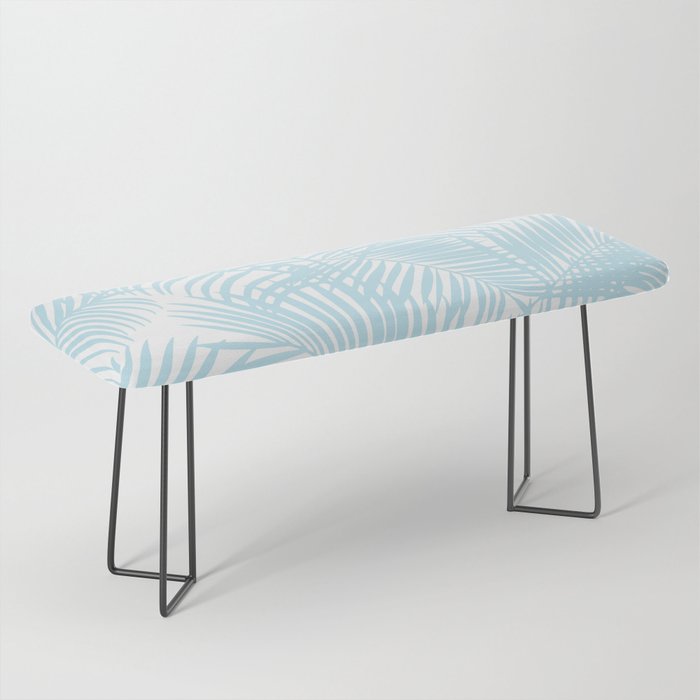 Pastel blue modern simple tropical palm tree Bench Gallery Image 1