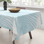 Pastel blue modern simple tropical palm tree Tablecloth Gallery Image 3
