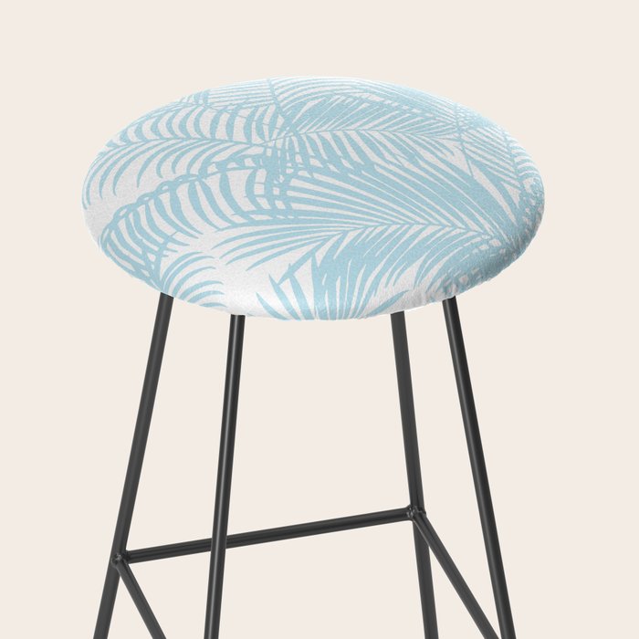 Pastel blue modern simple tropical palm tree Stool Gallery Image 2