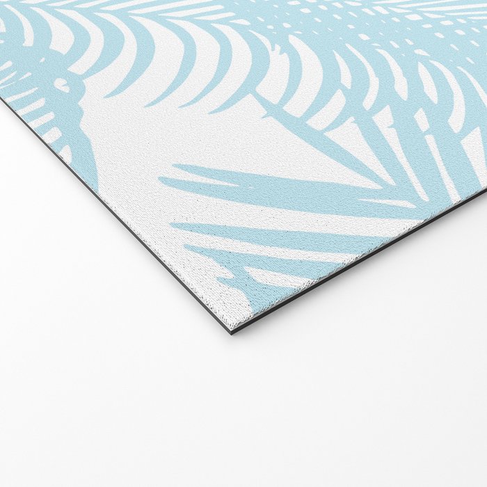 Pastel blue modern simple tropical palm tree Welcome Mat Gallery Image 2