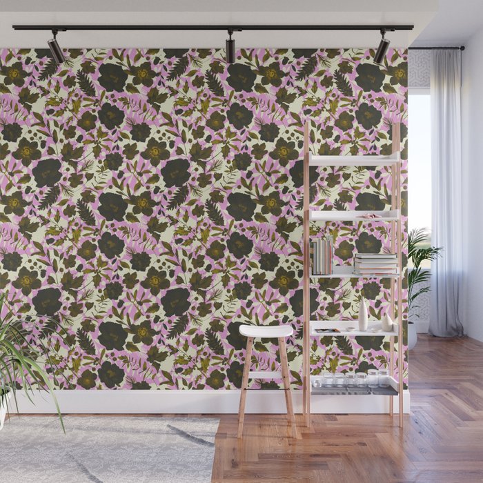 Illuminated garden silhouette Wall Mural Gallery Image 1