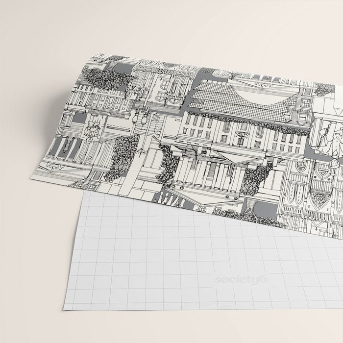Washington DC toile gray Wrapping Paper Gallery Image 2