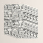 Washington DC toile gray Wrapping Paper Gallery Image 3