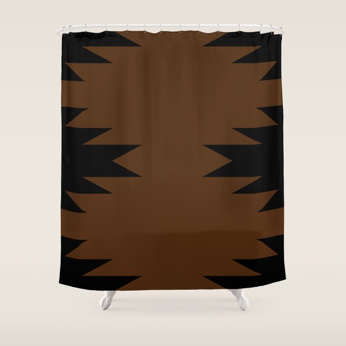 Geometric Southwestern Minimalism - Earthy Burnt Orange Shower Curtain Gallery Image 1