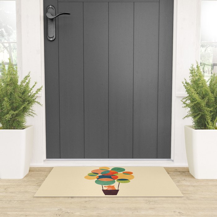 Whimsical Hot Air Balloon Welcome Mat Gallery Image 3