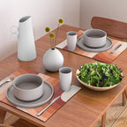 Mid Century Modern Geometric 89 in Terracotta Shades (Rainbow Abstract) Placemat Gallery Image 2