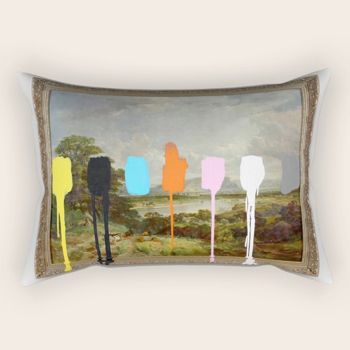 Thrift Store Landscape with a Color Test Rectangular Pillow Gallery Image 1