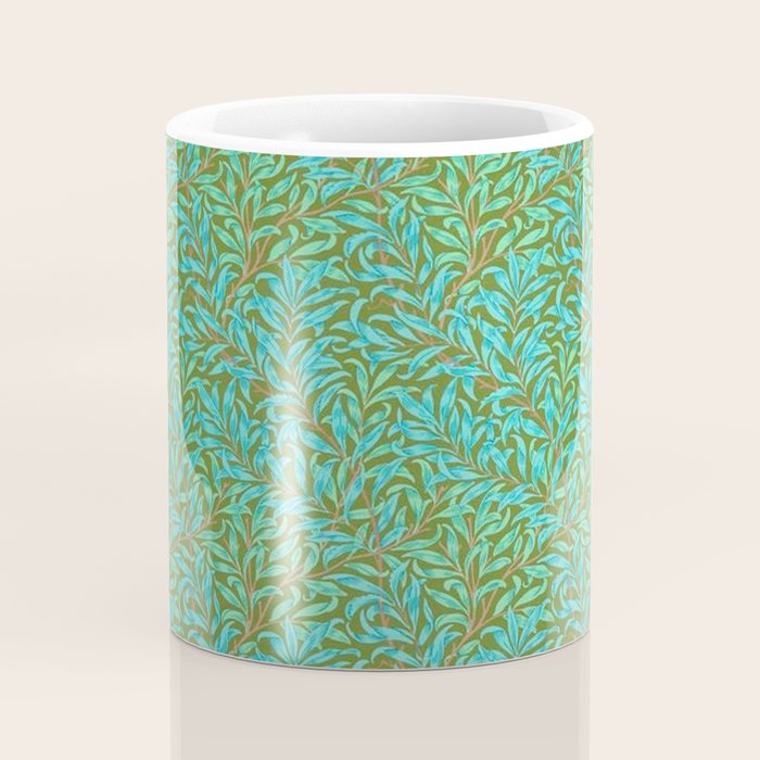 William Morris Vintage Willow Bough Turquoise Olive Coffee Mug Gallery Image 4