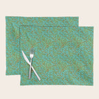 William Morris Vintage Willow Bough Turquoise Olive Placemat Gallery Image 1
