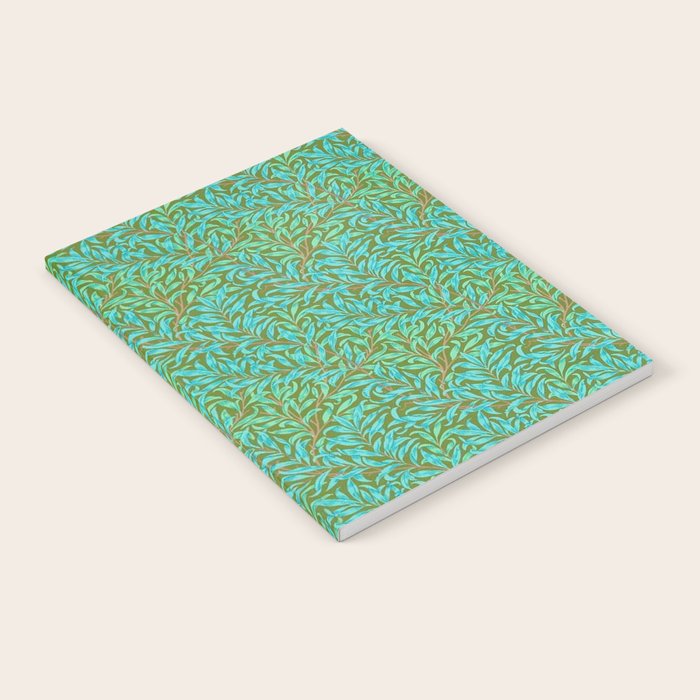 William Morris Vintage Willow Bough Turquoise Olive Notebook Gallery Image 2