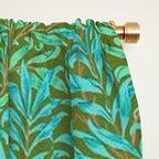 William Morris Vintage Willow Bough Turquoise Olive Window Curtain Gallery Image 2